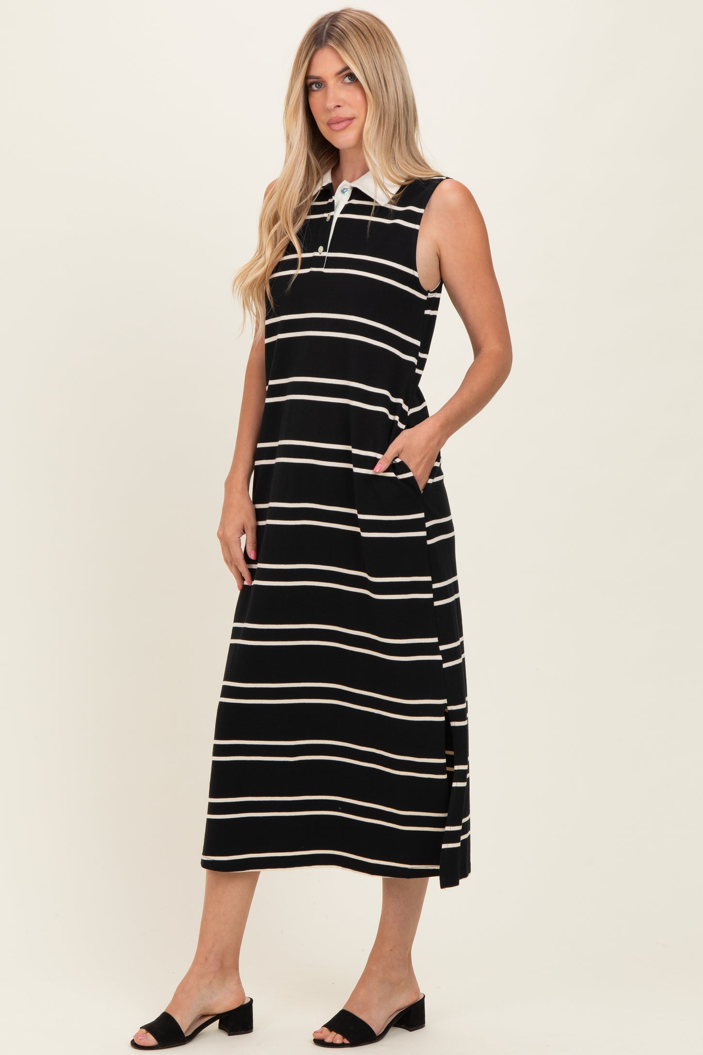 collared midi dress US 10 / WHITE