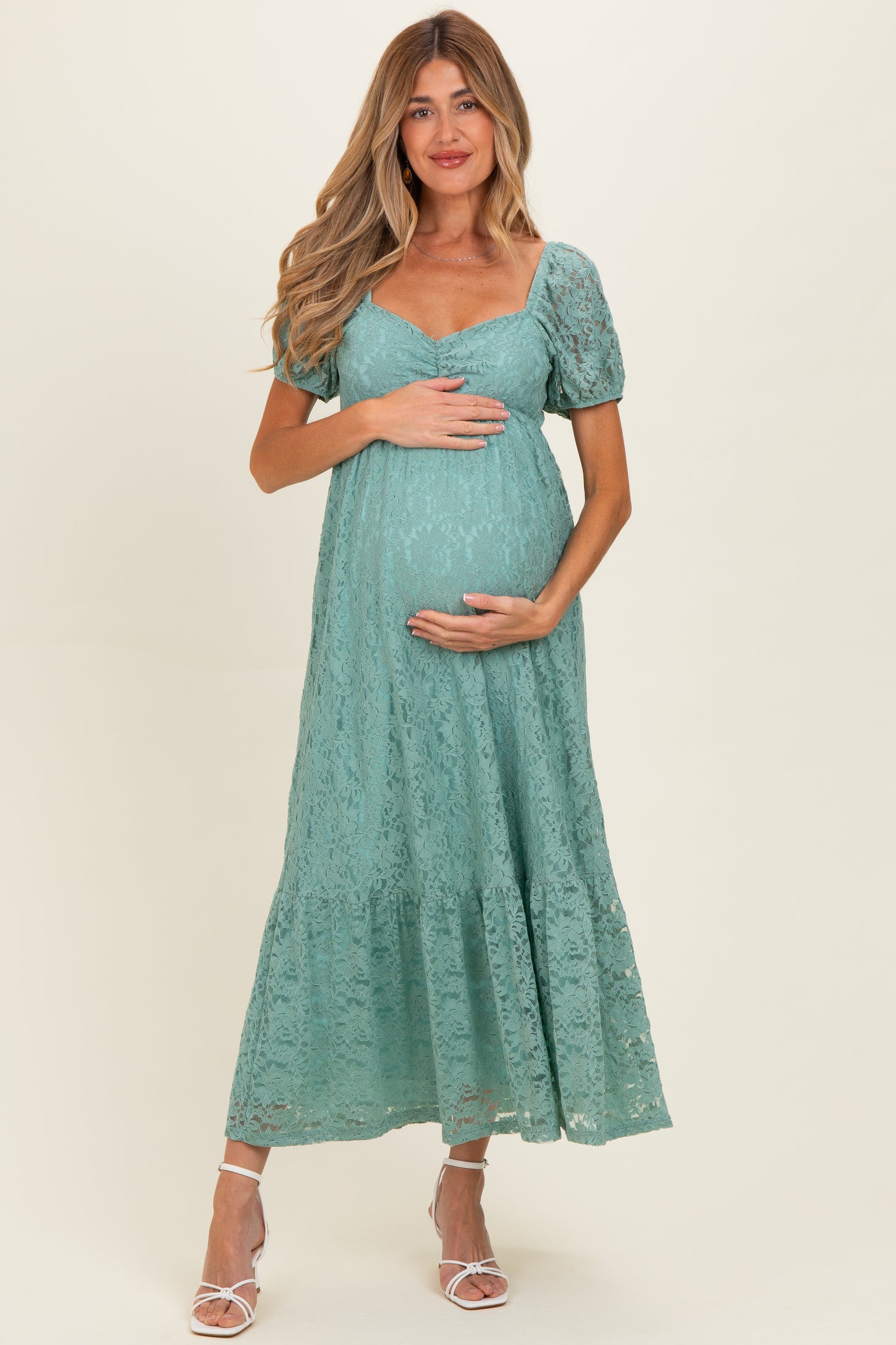 Sage Lace Maternity Maxi Dress Sage Lace Maternity Maxi Dress