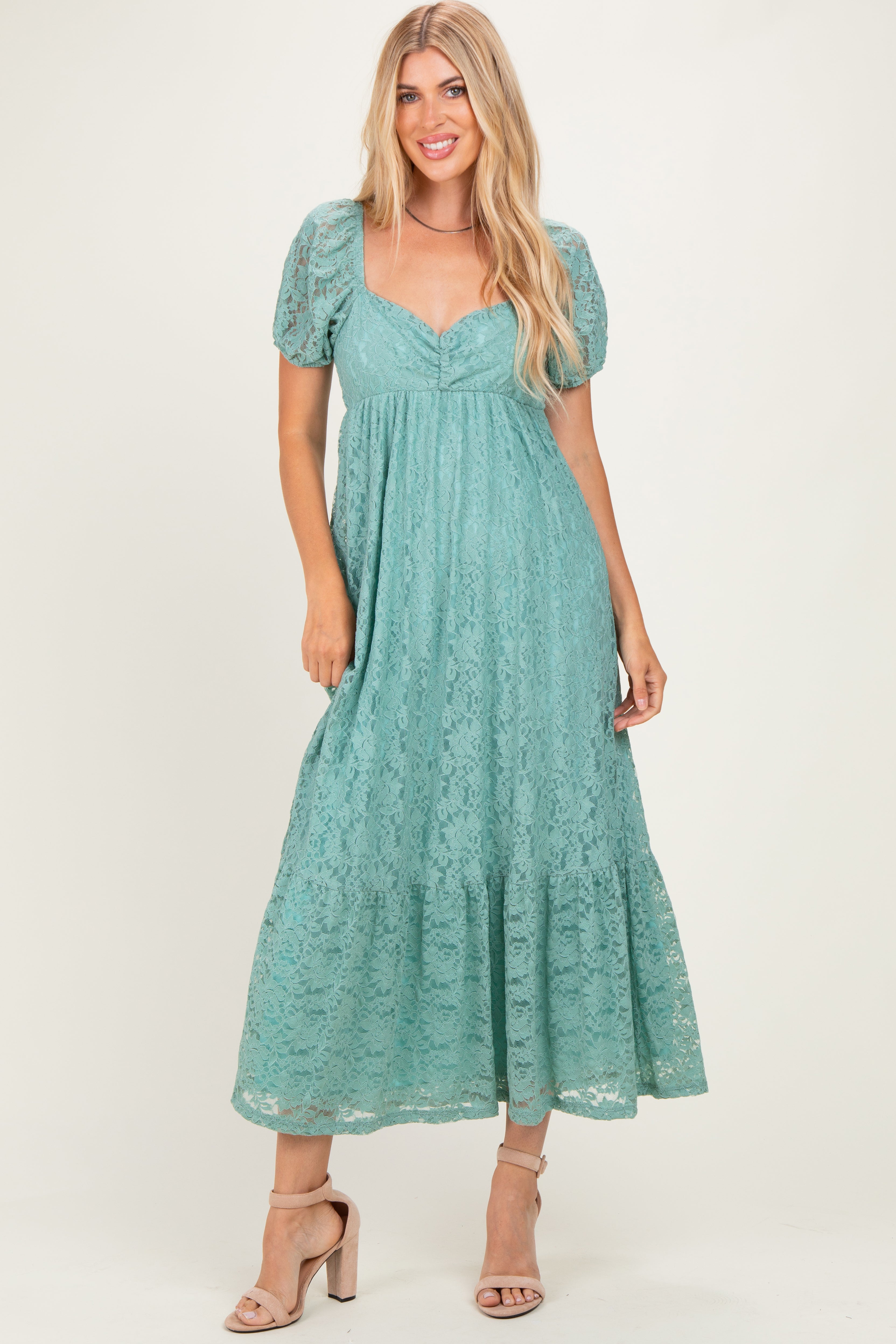 pinkblush blue lace maternity dress Light Maxi Size:13 US Women (10 UK/AU) shoulder lace maternity maxi RMDROP Floral Dress Sherri Dress