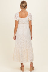 Ivory Lace Maternity Maxi Dress