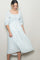 Light Blue Floral Smocked Midi Dress