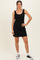 Black Ribbed Active Romper Dress