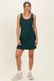 Forest Green Ribbed Active Romper Dress