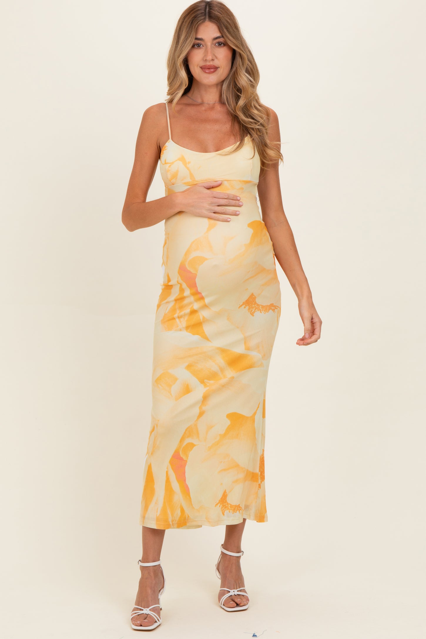 Butter Yellow Floral Cutout Back Maternity Maxi Dress – PinkBlush Butter Yellow Floral Cutout Back Maternity Maxi Dress – PinkBlush