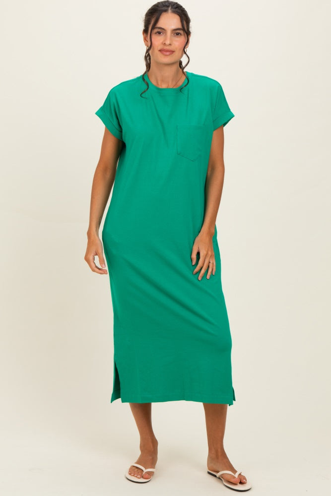green midi t shirt dress Lennox Jersey Midi T-Shirt Dress