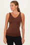 Brown Sleeveless Fitted Tank Top