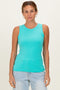 Mint Ribbed High Neck Tank Top