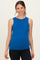 Classic Blue Ribbed High Neck Maternity Tank Top