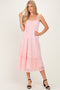 Light Pink Sleeveless Lace Maxi Dress