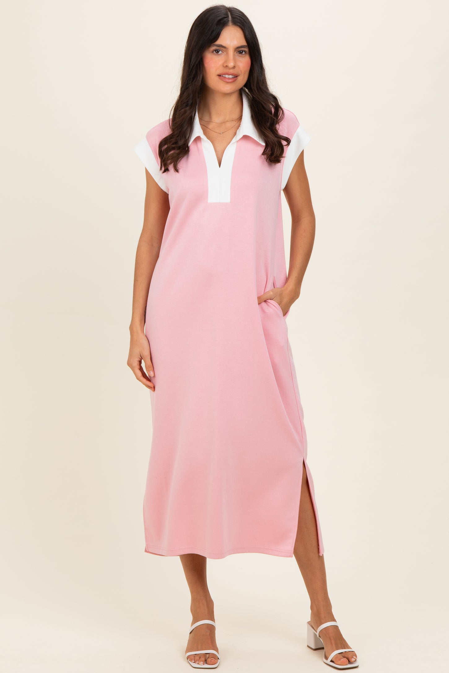 polo midi dress women Travis Mathew Women's Cloud Rib Polo Midi Dress