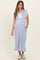 Light Blue Colorblock Polo Maternity Midi Dress