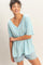 Light Blue Washed V-Neck Oversized Tee