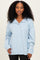 Light Blue Snap Collar Oversized Sweatshirt
