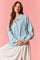 Light Blue Snap Collar Oversized Sweatshirt