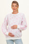 Light Pink Floral French Terry Maternity Sweatshirt