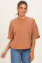 Mocha Raw Cut Edge Boxy Tee