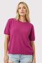 Magenta Short Sleeve Basic Knit Top