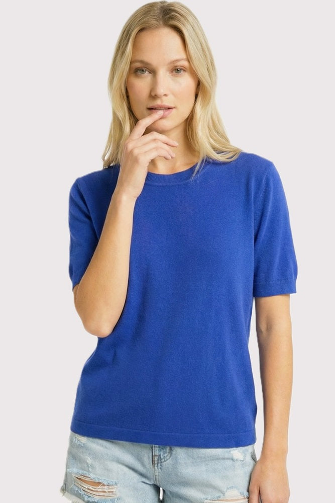 Royal Short Sleeve Basic Knit Top