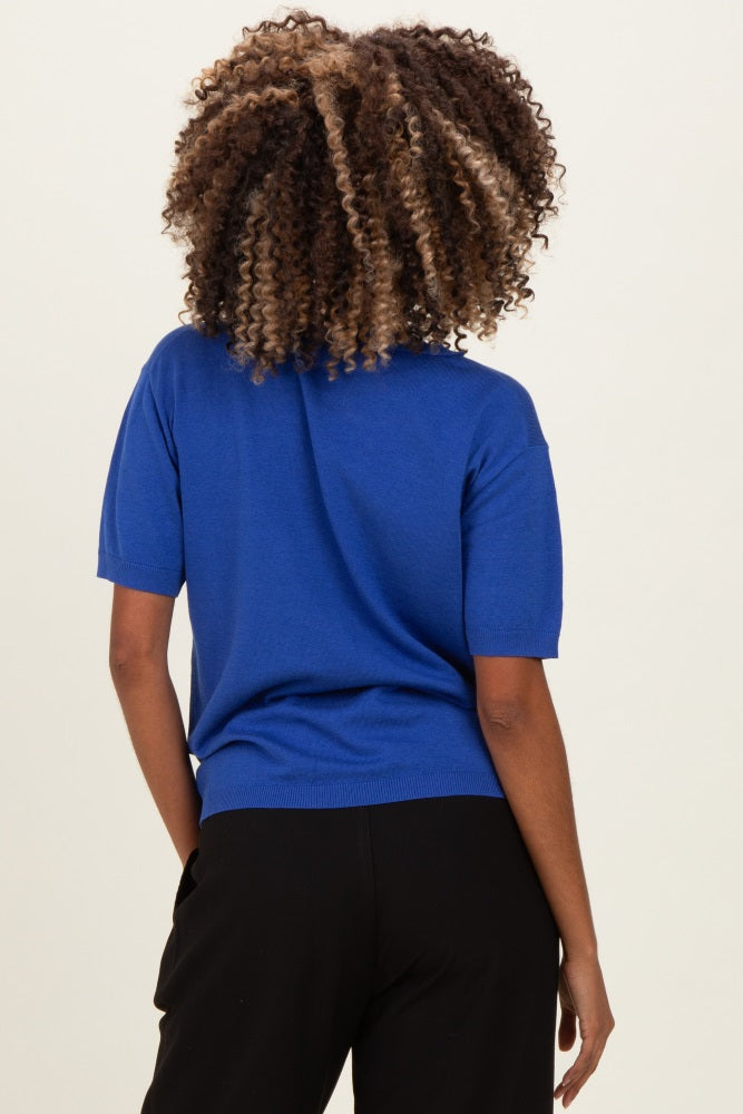 Royal Short Sleeve Basic Knit Maternity Top