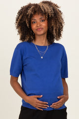 Royal Short Sleeve Basic Knit Maternity Top