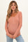 Peach Ribbed Henley Maternity Top