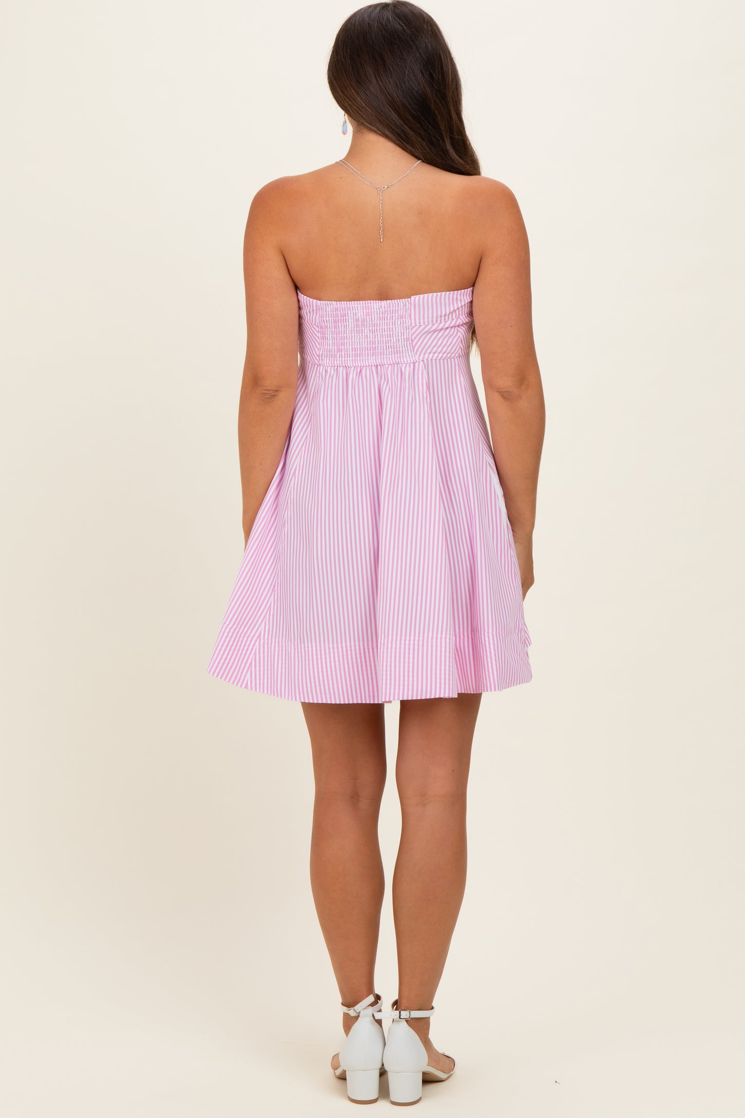 pink strapless maternity dress Tiffany Rose Aria Maternity Gown Mellow Rose Pink