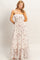 Ivory Floral Smocked Open Back Maxi Dress