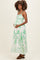 Green Printed Scallop Detail Sleeveless Maternity Midi Dress