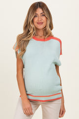Mint Colorblock Dolman Maternity Sweater Top