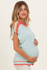 Mint Colorblock Dolman Maternity Sweater Top