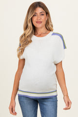 Ivory Colorblock Dolman Maternity Sweater Top