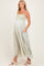 Green Floral Crochet Bodice Maternity Maxi Dress