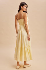 Lemon Lace Accent Maxi Dress