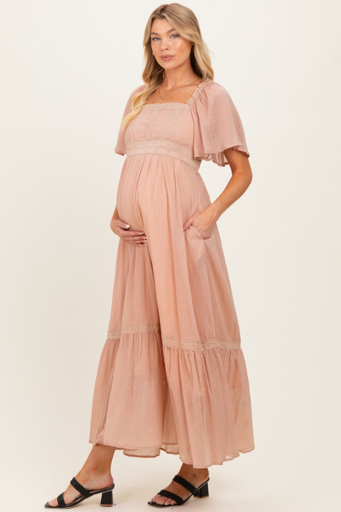 maxi dusty pink dress Womens Next Dusky Pink Satin Cowl Neck Wedding Guest Bridesmaid Maxi Dress US 10 Tall