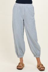 Blue Striped Patch Pocket Pants