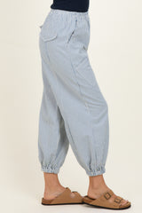 Blue Striped Patch Pocket Pants