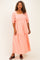 Light Pink Floral Smocked Puff Sleeve Plus Maxi Dress