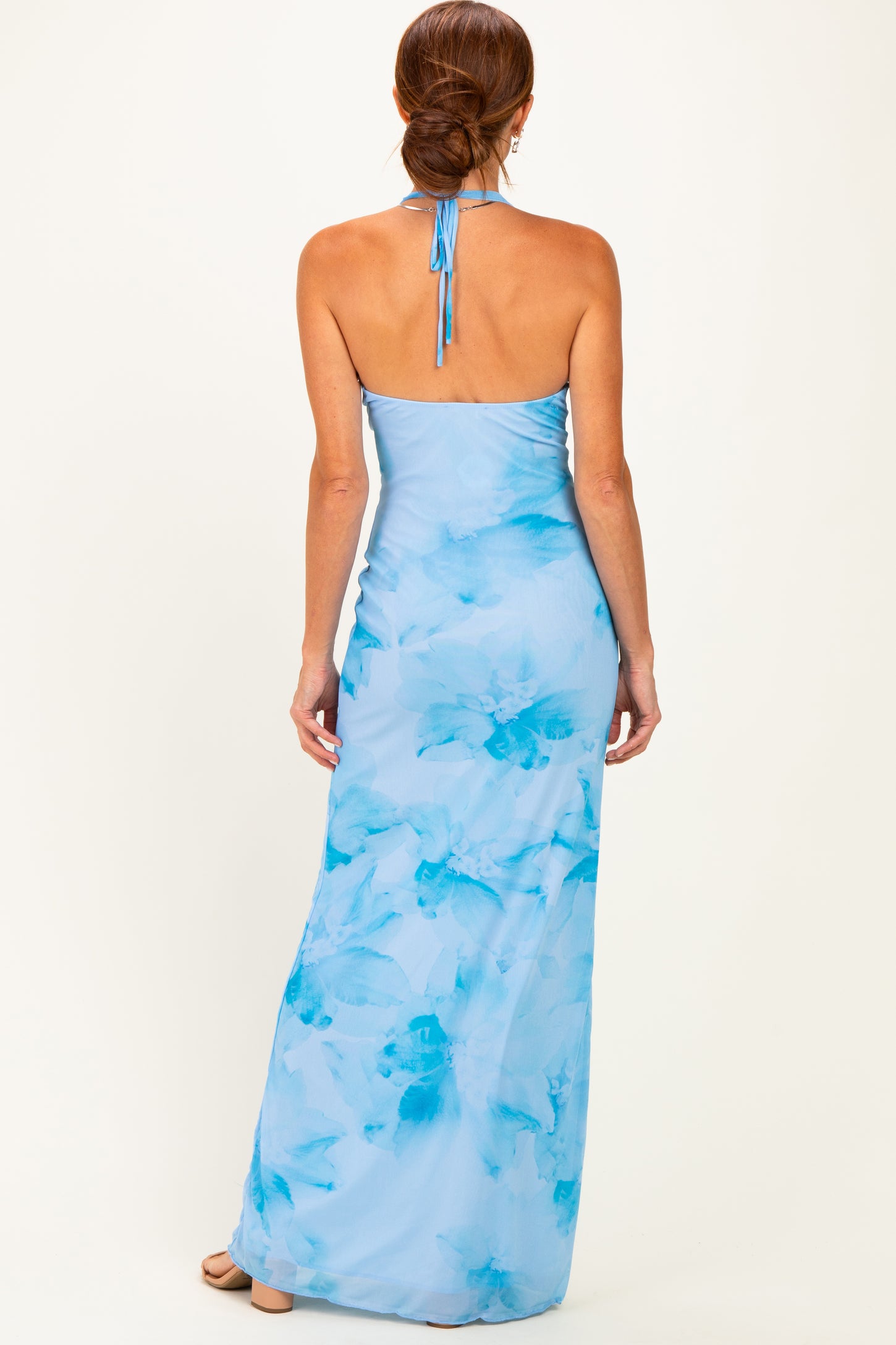 light blue flowy maxi dress Floral Cowl – PinkBlush yellow dresses for 2026 and comfortable 10/24 Size:4