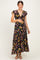 Black Multi Floral Chiffon V Neck Maternity Midi Dress