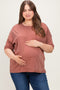Terracotta Vintage Wash Exposed Seam Maternity Plus T-Shirt