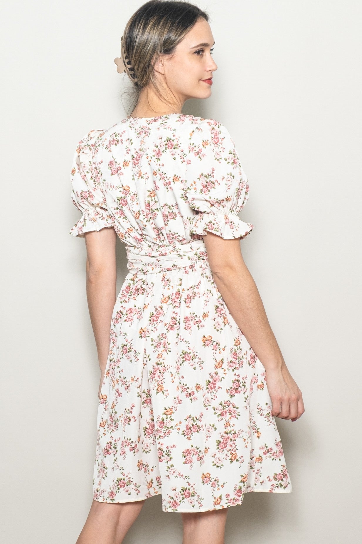 knee length floral wrap dress Joe Browns Petite Floral Velour Jersey Knee-Length Wrap Dress