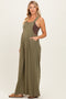 Olive Super Wide Leg Overall Maternity Jumpsuit