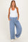 Blue Gauze Cinched Hem Maternity Pants