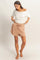 Light Taupe Drawstring Relaxed Fit Shorts