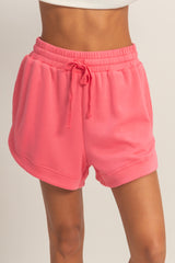 Taffy Pink Drawstring Relaxed Fit Shorts