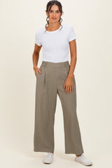 Olive Elastic Waistband Trousers