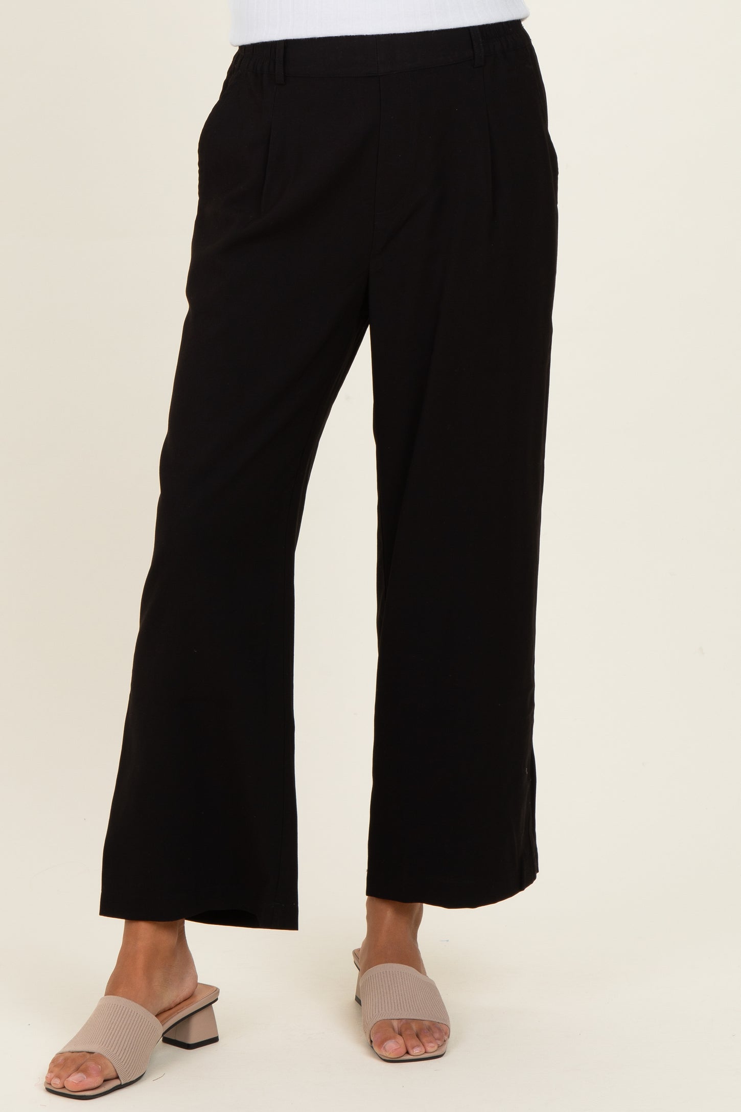 Black Elastic Waistband Trousers