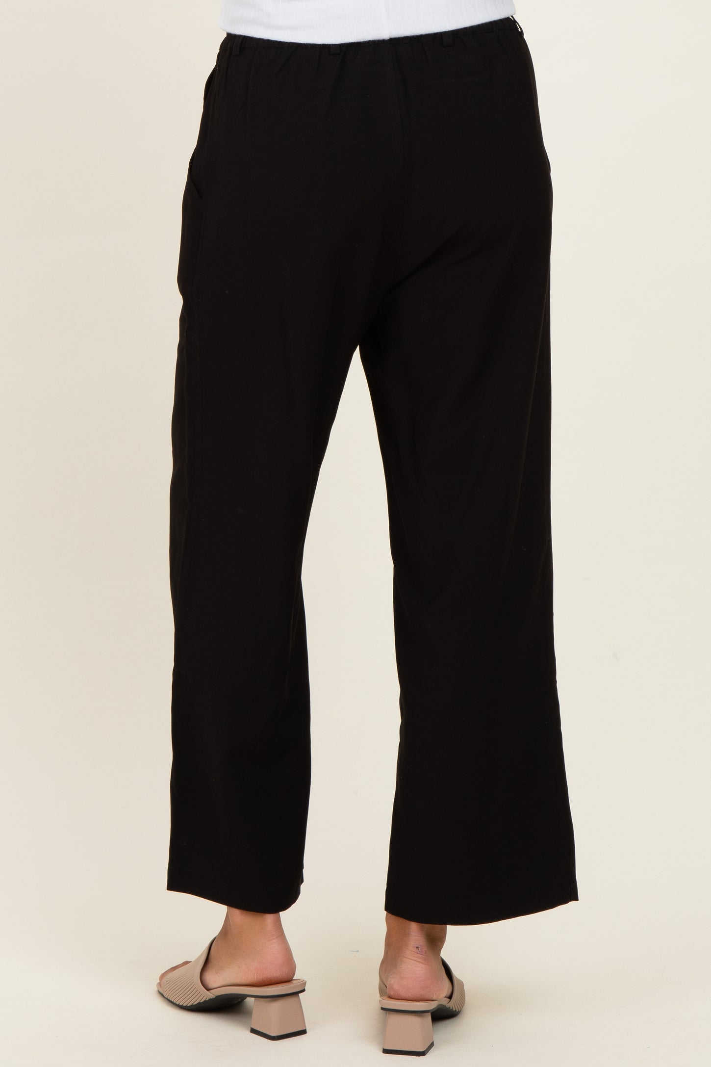 Black Elastic Waistband Trousers