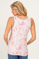 Pink Floral Jersey Maternity Tank Top