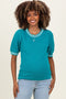 Light Teal Waffle Knit Maternity Sweater Top